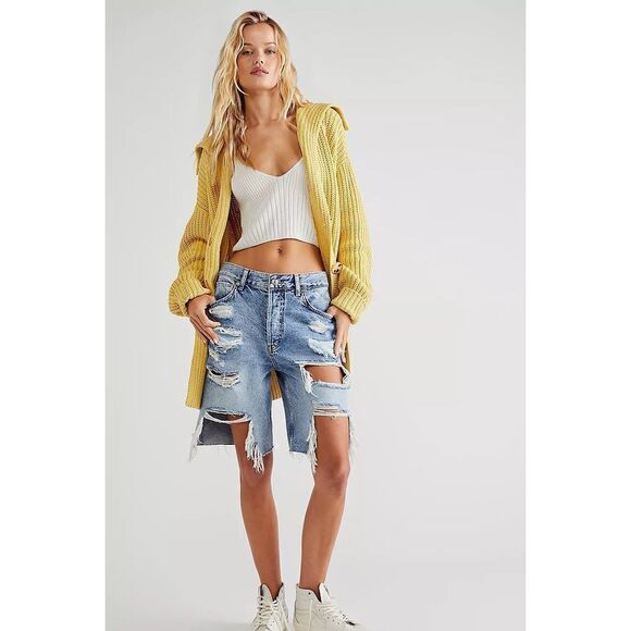 Free People We The Free Big Sur Coast Boyfriend Shorts Size 25 - Picture 1 of 9